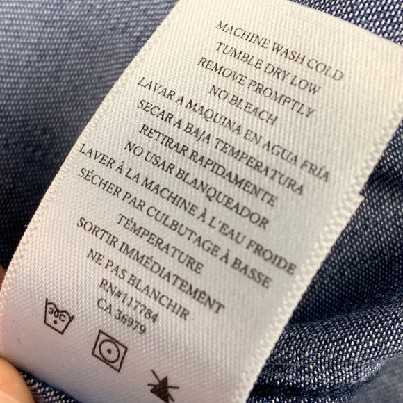 Rails Chambray Star Pattern Button Up Tencel Lyocell Shirt - Picture 9 of 9